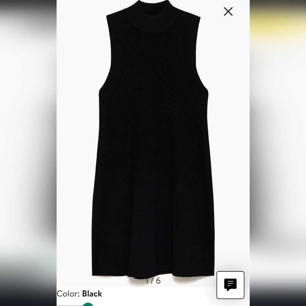 Mango-  Black Sleeveless Turtleneck Dress